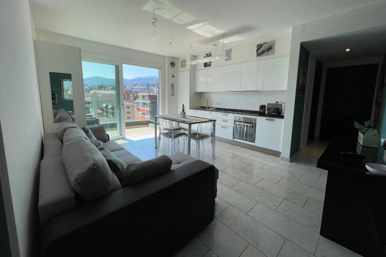 Ferienwohnung Panoramic Penthouse Lugano Exterior foto