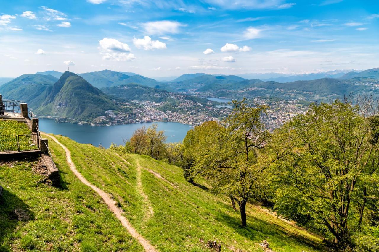Ferienwohnung Panoramic Penthouse Lugano Exterior foto