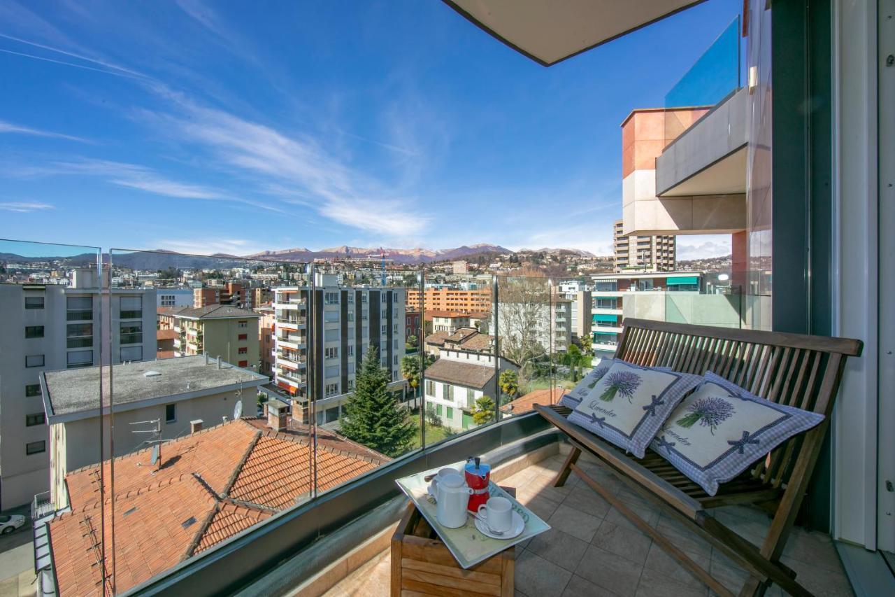 Ferienwohnung Panoramic Penthouse Lugano Exterior foto